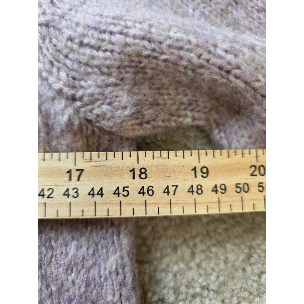Pure Jill J. Jill Womens S Tall Mauve Pink Wool Blend Cable Knit Pocket Sweater